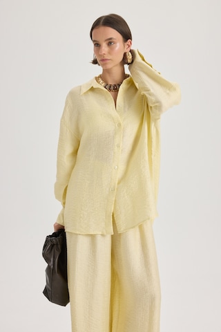 Mai Collection Mai Studios Co. Yovena Düğme Detay Sarı Oversize Gömlek sarı