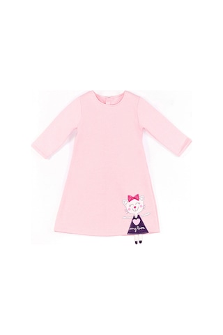 Denokids Yaramaz Kedi Kız Çocuk Elbise Renkli Çok Renkli