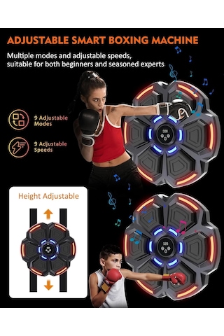 Bluetooth Hoparlör Özellikli Duvar Boks Makinesı 9 Mod Seviye Ayarlı Müzikli Boks Makinesı