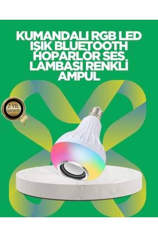 Bluetooth Hoparlörlü Led Ampul 12w Enerji Tasarruflu - Lisinya