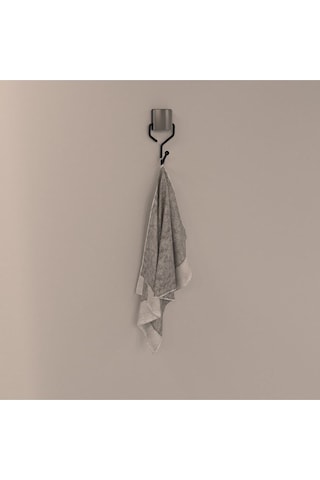 Decorev Dekoratif Yapıştırmalı Banyo- Mutfak Metal Tekli Kancalı Askı Siyah Pratik Vidasız Montaj Dc-5052 Siyah