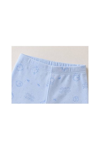 H&c Coolboy H&c %100 Pamuk Jakarlı Kuzu Desenli Bebek Tek Alt Pantolon 0-36 Ay mavi