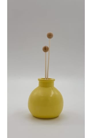 Atiye Studio El Yapımı Mini Taş Tozu Yuvarlak Vazo Modern Minimal Dekoratif Vazo Ev Aksesuarı Sarı Çok Renkli