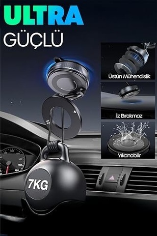Sogud Magsafe Manyetik Araç Telefon Tutucu Vakumlu Vantuzlu, 360 Döner Telefon Standı, Güçlü N52 Mıknatıs,iphone İle Uyumlu - Not - Sorun Yaşayanlar Önce Bize Yazsın
