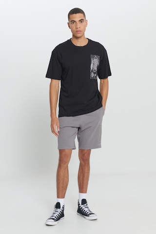 AC&Co / Altınyıldız Classics Erkek Sıyah Loose Fit Bol Kesim Baskılı Bisiklet Yaka Tişört Siyah