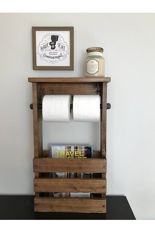 Halevia Ahşap Tuvalet Kağıtlığı Standı.
