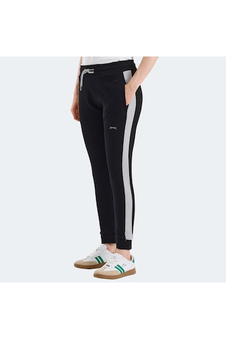 Slazenger VEVA Kadın Cepli Siyah Eşofman Altı