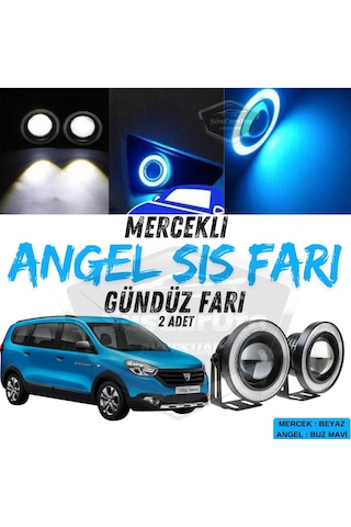 Dacia Lodgy 2012-2022 Uyumlu Üniversal Mercekli Angel Sis Farı Metal Su Geçirmez 76 Mm Buz M Halkalı Gündüz Farı Sis Farı 55535777
