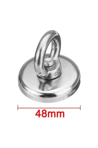 48 Mm Halkalı Neodyum Pot Mıknatıs Süper Güçlü Fishing Magnet Kurtarma Mıknatısı