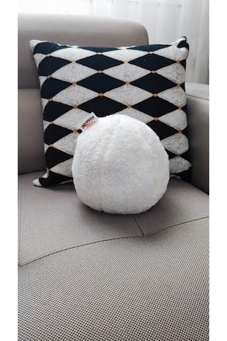 Top Kırlent Yastık 1 Küçük Ekru 25 Cm