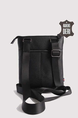 Hakiki Deri Erkek Postacı Çantası Siyah Smr9279 Siyah