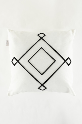 Koza Home Craft Siyah Baklava Dilimi Desenli Boncuk Elyaf İç Dolgulu Kırlen Standart