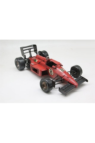 Vintage Eskitme Metal Formula F1 Yarış Arabası 33cm