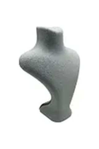 Yerli Üretim Londra Model Süet Kumaş Gri Renk 16/12 Cm Kolye Sergileme Mankeni Çok Renkli