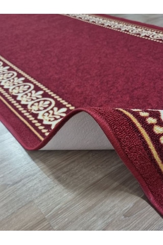 Firdevslife Varaklı Protokol Halısı Kaymaz Taban Jel Yolluk Kapı Önü Paspası 100cm Bordo Bordo