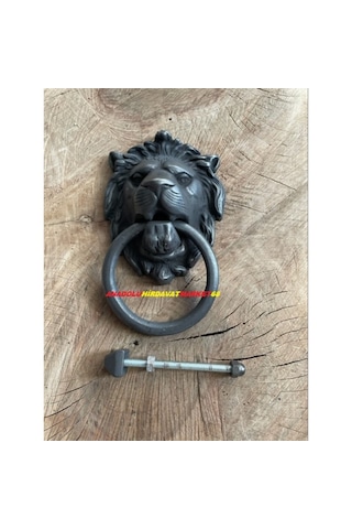 Aslan Figürlü Antik Oksit Pirinç Kapı Tak Tak Kapı Tokmagı