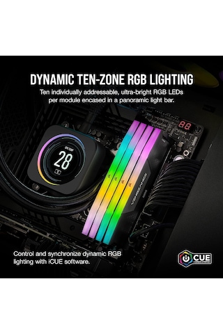 Corsaır Vengeance Rgb Ddr5 Ram 32gb 2x16gb 6200mhz Cl36 Intel Xmp İcue Uyumlu Bilgisayar Belleği - Siyah