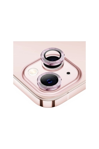 Apple Uyumlu iPhone 13 Mini Kamera Koruyucu Lens Mercek Metal Çerçeveli 2li Set Gümüş Gri Silver