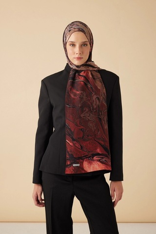 Maisa Nefes Krep İpek Şal 70 190 Cm - Bordo 5672