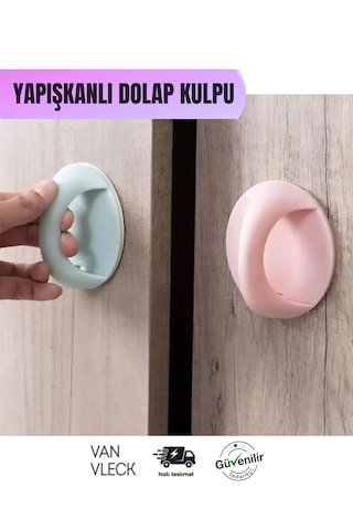 Yapışkanlı Dolap Ve Çekmece Kapağı Açma Kulpu Pratik Ve Kolay Montajlı Tutacak Çok Renkli
