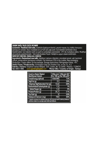 Gündoğdu Liflif Çeçil Peyniri 1 KG