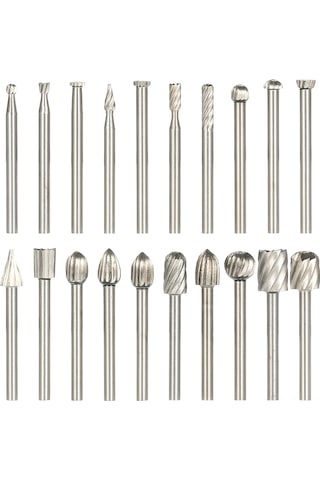 Skycity 20 Adet Hss 3mm Mil Taşlama, Zımparalama, Freze Aleti Seti - Ahşap Ve Plastik İçin Elektrikli Zımpara Aksesuarı