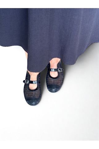 Ne&ve Shoes Siyah File Bantlı Kadın Şık Ve Rahat Babet