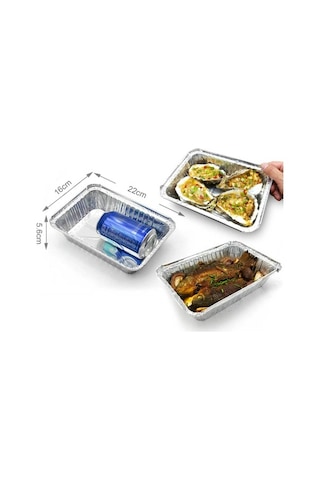 Tongxida 50 Adet Tek Kullanımlık Alüminyum Folyo Kutu - Izgara, Fırın, Balık Pişirme İçin 22x16x5.6cm Çok Renkli Çok Renkli