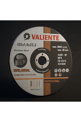 Metal Kesme Taşı 125 1.0 22.2mm Inox Val16772 Valıente 50 Adet