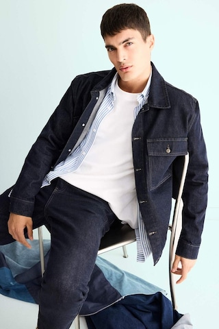 Defacto Relax Fit Düğmeli Jean Ceket F8292ax25aunm34 Mavi