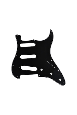 Stratocaster St Kasa Elektro Gitar Pickguard 3 Katmanlı 11 Delikli Düz Siyah