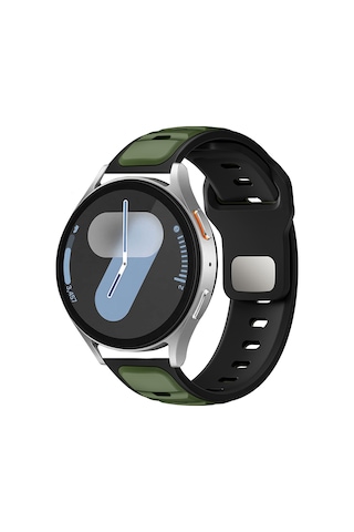 Kilifone - Xiaomi Amazfit Pace 22mm Uyumlu - Kordon Silikon Kordon Strap Kayış - Krd-135 - Koyu Yeşil-siyah - T36087