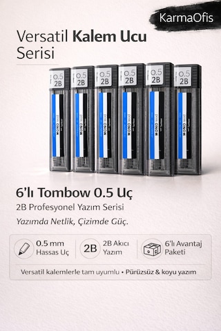 0.5 2b Versatil Kalem Ucu 6 Lı Paket Seçeneği Orijinal Japon Üretim