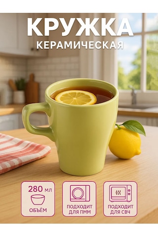 Dolana Çay Ve Kahve İçin Seramik Kupa "coffee Break" 280 Ml 174939525 Yeşil