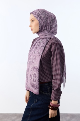 Mirsoy Scarf Mirayze Etnik Desen Şal Mor