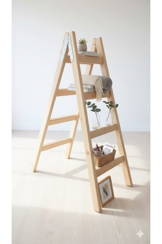 4 Basamaklı Ahşap Merdiven Standart Model