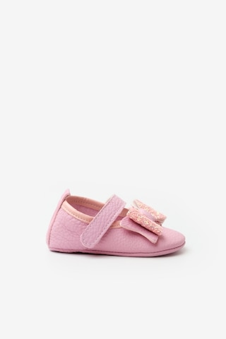 Le Mabelle Pembe Pullu Cırtlı Deri Kız Bebek Makosen Pembe