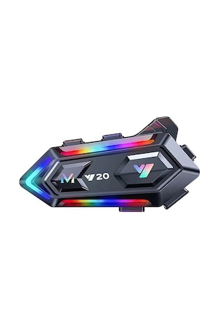 Y20 Motor Kurye Kask Kulaklık Rgb Modlu Bluetooth Motosiklet Kulaklık 5.3 Bluetooth Interkom