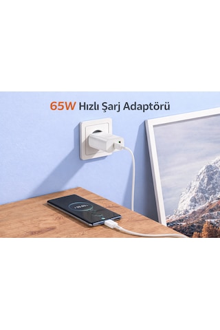 Bn10 65w Süper Hızlı Şarj Aleti Type-c Pd & Usb-a Qc Çift Portlu Adaptör