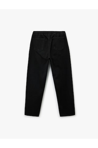 Koton Pamuklu Bol Beli Bağcıklı Baggy Jean Pantolon Siyah 6wam40174nd Siyah