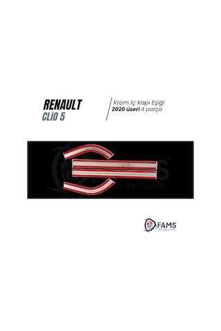 Renault Clio 5 Hb Krom İç Kapı Eşiği 4 Prç. 2020 ve Üzeri P.Çelik
