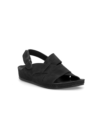 Elit Mysss264-038 Erkek Düz Sandalet Siyah