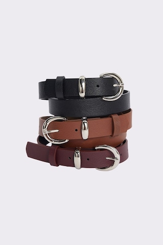 Tudors Kadın 2.5 Cm 3'lü Set Siyah-bordo-kahverengi Kemer-51493 Çok Renkli