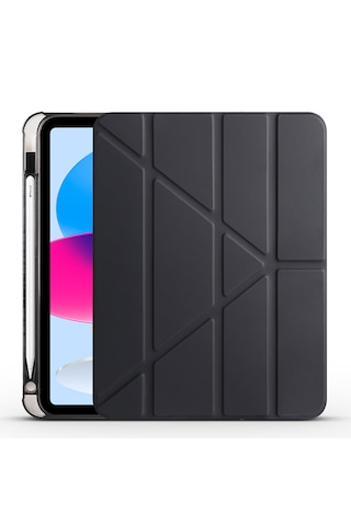 Apple Uyumlu iPad 11.nesil A16 11inç/10.nesil 10.9inç İle Kılıf Katlanabilir Standlı 360 Yumuşak Silikon Kalem Bölmeli Kapak Tablet Kılıfı