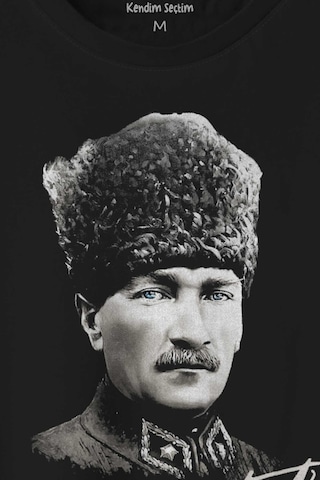 Atatürk Gazi Mustafa Kemal Kalpaklı Baskılı Tişört Unisex T-shirt 001