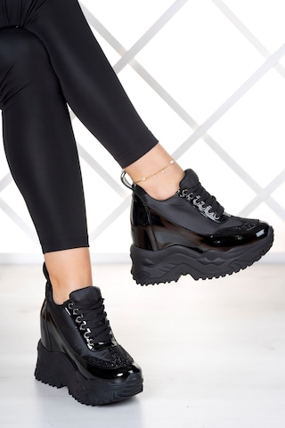 Erkan Saçmacı Tatyana Siyah Taşlı Gizli Dolgu Günlük Ayakkabı Siyah