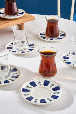 Karaca  İznik 6 Kişilik 12 Parça Çay Seti