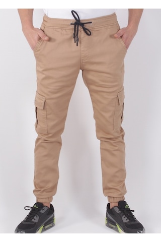 Black Steel Kargo Cepli Lastikli Erkek Pantolon-19000 (546193372) Vizon