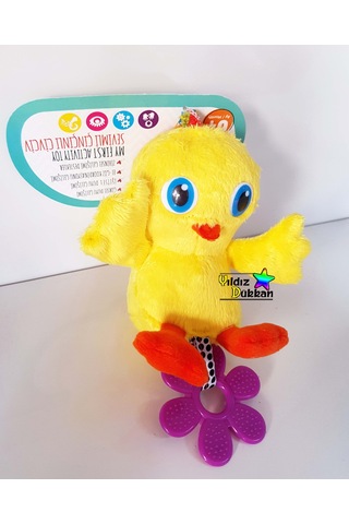 Çınçınlı Peluş Oyuncak Civciv Dişlik Dönence Aksesuarı Oyun Arka