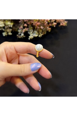 Stela Desgın İnci Gümüş Yüzük Sarı K